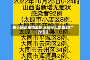 关于陕西疫情最新消息今天新增20个的信息
