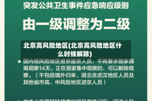 北京高风险地区(北京高风险地区什么时候解除)