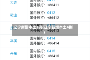 辽宁新增本土3例(辽宁新增本土4例)