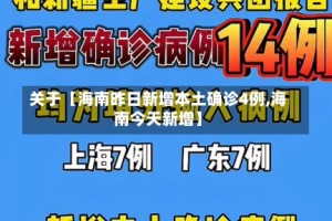 关于【海南昨日新增本土确诊4例,海南今天新增】
