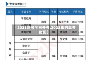 【2023高考今日开考,2023年的高考时间】