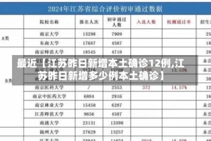 最近【江苏昨日新增本土确诊12例,江苏昨日新增多少例本土确诊】