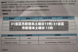 31省区市新增本土确诊13例/31省区市新增本土确诊 13例