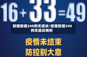 新疆新增240例无症状/新疆新增240例无症状病例
