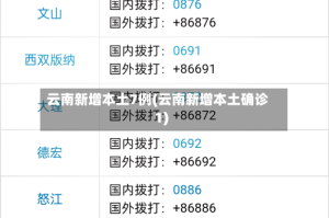 云南新增本土7例(云南新增本土确诊1)