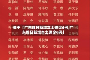 关于【广东昨日新增本土确诊6例,广东昨日新增本土确诊6例】