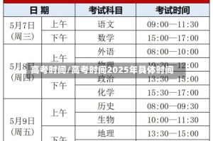 高考时间/高考时间2025年具体时间