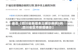 最近【四川省新增本土确诊病例5例,四川省区市新增确诊】