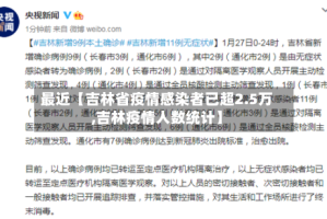 最近【吉林省疫情感染者已超2.5万,吉林疫情人数统计】
