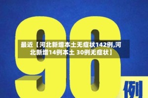 最近【河北新增本土无症状142例,河北新增14例本土 30例无症状】