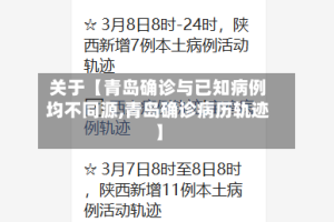 关于【青岛确诊与已知病例均不同源,青岛确诊病历轨迹】