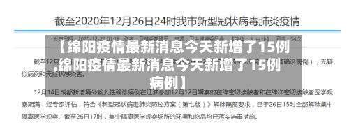 【绵阳疫情最新消息今天新增了15例,绵阳疫情最新消息今天新增了15例病例】-第3张图片