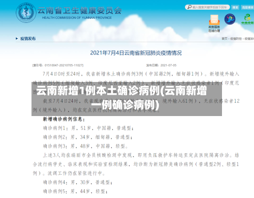 云南新增1例本土确诊病例(云南新增一例确诊病例)-第2张图片