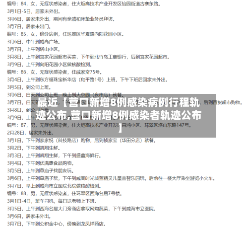 最近【营口新增8例感染病例行程轨迹公布,营口新增8例感染者轨迹公布】-第1张图片