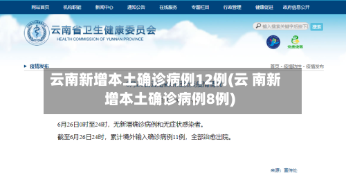 云南新增本土确诊病例12例(云 南新增本土确诊病例8例)-第1张图片