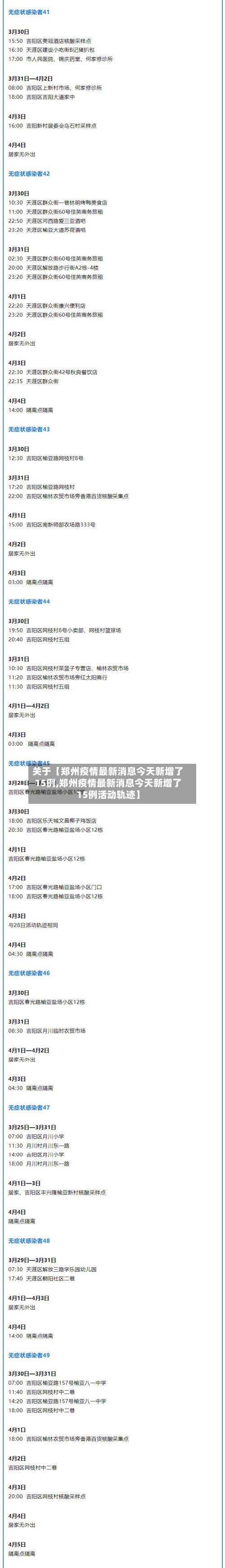 关于【郑州疫情最新消息今天新增了15例,郑州疫情最新消息今天新增了15例活动轨迹】-第1张图片