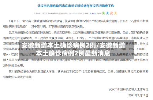 安徽新增本土确诊病例2例/安徽新增本土确诊病例2例最新消息-第1张图片