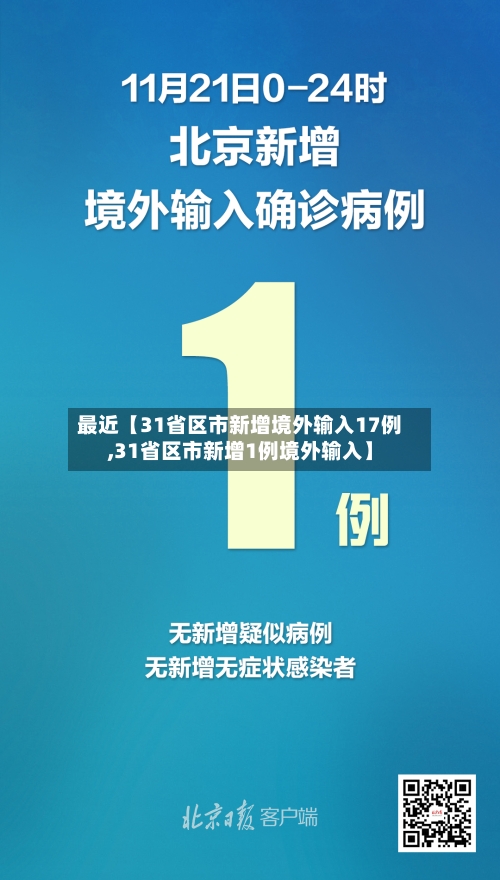 最近【31省区市新增境外输入17例,31省区市新增1例境外输入】-第1张图片