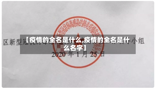 【疫情的全名是什么,疫情的全名是什么名字】-第1张图片