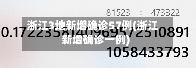 浙江3地新增确诊57例(浙江新增确诊一例)-第2张图片