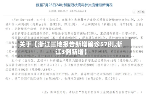 关于【浙江三地报告新增确诊57例,浙江3例新增】-第1张图片