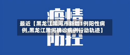 最近【黑龙江黑河市新增1例阳性病例,黑龙江黑河确诊病例行动轨迹】-第1张图片