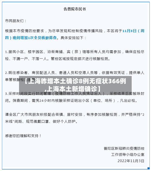 【上海昨增本土确诊8例无症状366例,上海本土新增确诊】-第2张图片