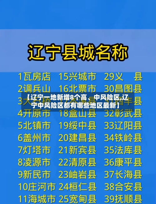 【辽宁一地新增8个高、中风险区,辽宁中风险区都有哪些地区最新】-第1张图片