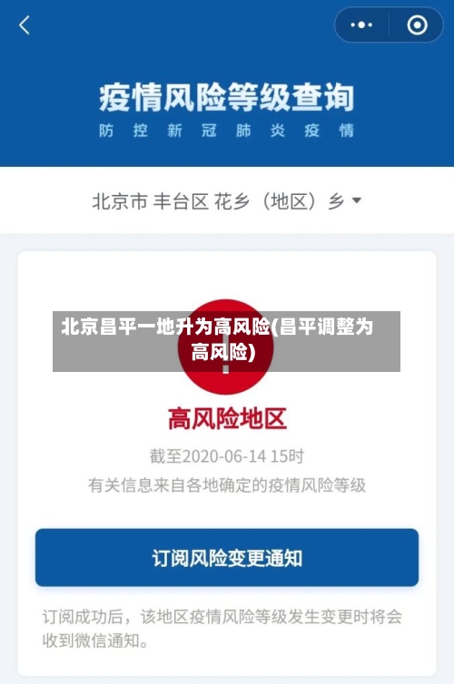 北京昌平一地升为高风险(昌平调整为高风险)-第3张图片