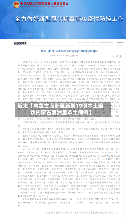 近来【内蒙古满洲里新增19例本土确诊内蒙古满洲里本土病例】-第1张图片