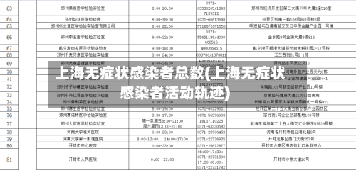 上海无症状感染者总数(上海无症状感染者活动轨迹)-第2张图片