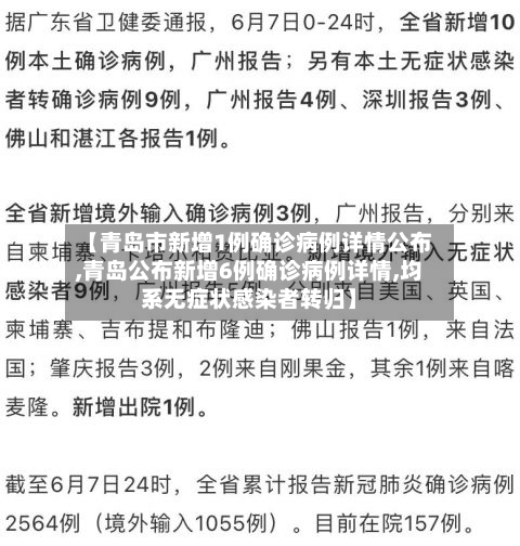 【青岛市新增1例确诊病例详情公布,青岛公布新增6例确诊病例详情,均系无症状感染者转归】-第3张图片