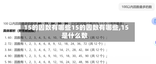 15的因数有哪些15的因数有哪些,15是什么数