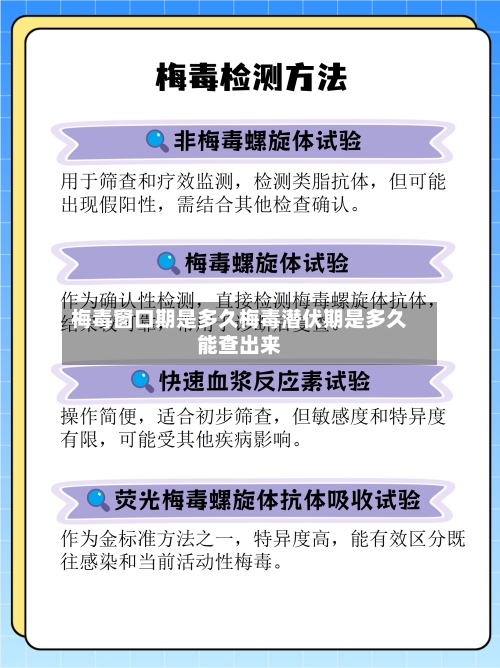 梅毒窗口期是多久梅毒潜伏期是多久能查出来