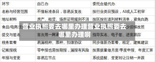 营业执照要去哪里办理营业执照要去哪里办理啊
