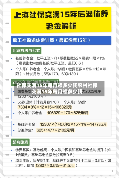 社保交满15年每月领多少钱农村社保交满15年每月领多少钱
