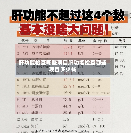 肝功能检查哪些项目肝功能检查哪些项目多少钱
