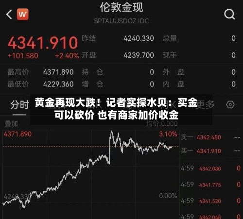 黄金再现大跌!记者实探水贝:买金可以砍价 也有商家加价收金